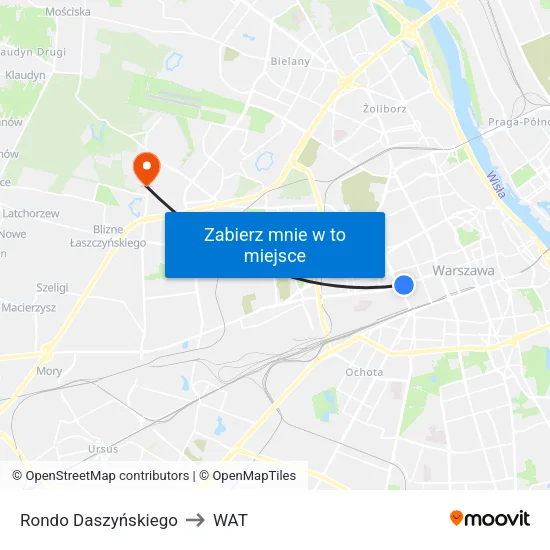 Rondo Daszyńskiego to WAT map