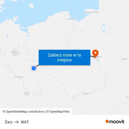 Żary to WAT map