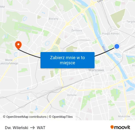 Dw. Wileński to WAT map