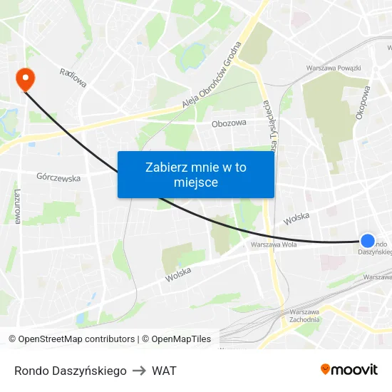 Rondo Daszyńskiego to WAT map