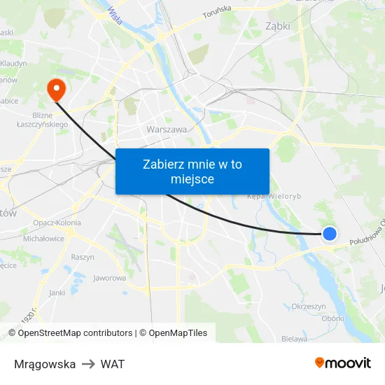 Mrągowska to WAT map