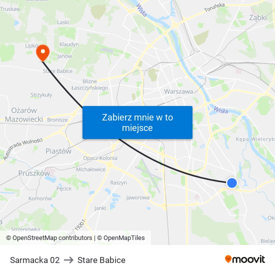 Sarmacka 02 to Stare Babice map