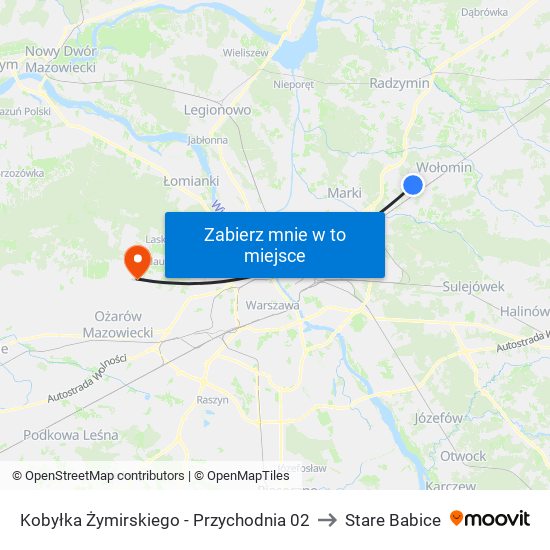 Kobyłka Żymirskiego - Przychodnia 02 to Stare Babice map