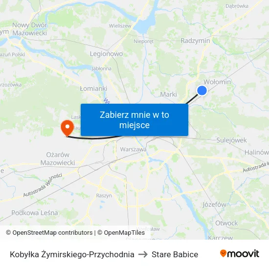 Kobyłka Żymirskiego - Przychodnia to Stare Babice map
