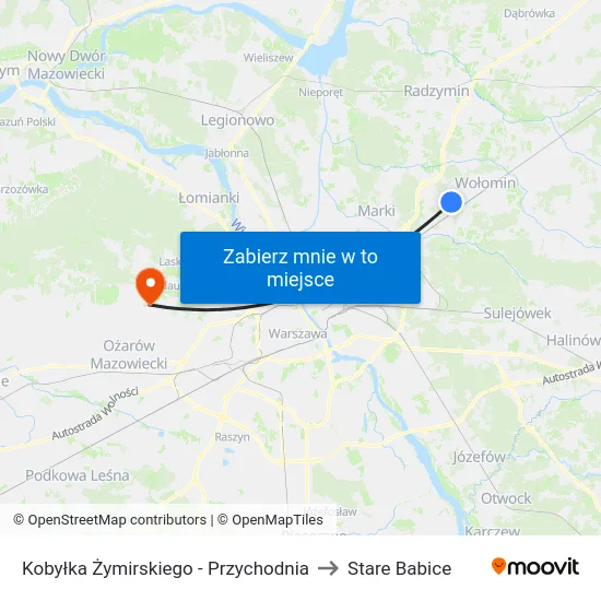 Kobyłka Żymirskiego - Przychodnia to Stare Babice map