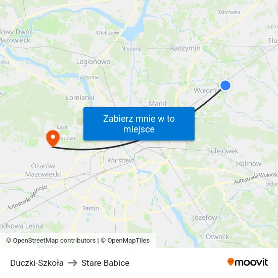 Duczki - Szkoła to Stare Babice map