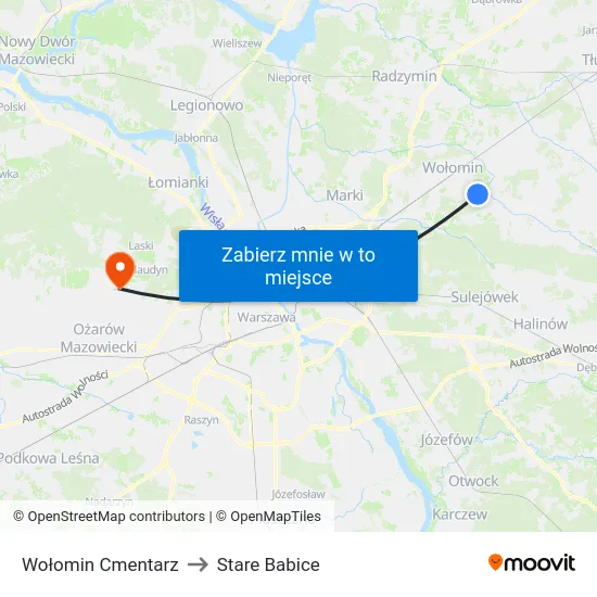 Wołomin Cmentarz to Stare Babice map