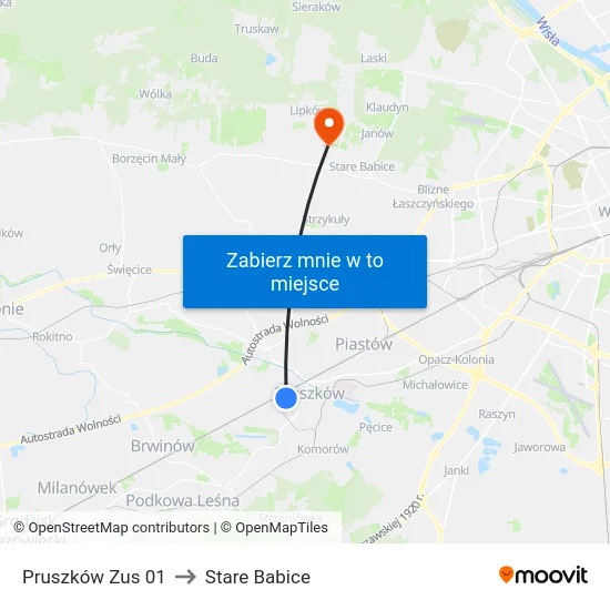Pruszków Zus 01 to Stare Babice map