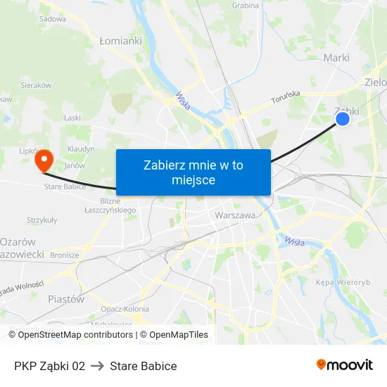 PKP Ząbki 02 to Stare Babice map