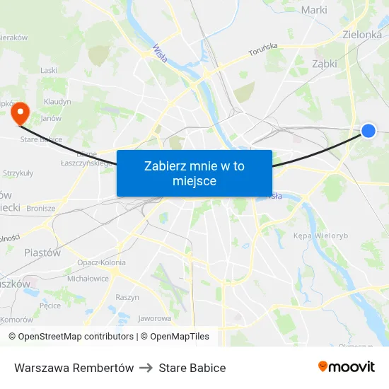 Warszawa Rembertów to Stare Babice map