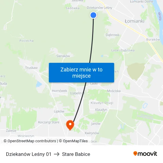 Dziekanów Leśny 01 to Stare Babice map