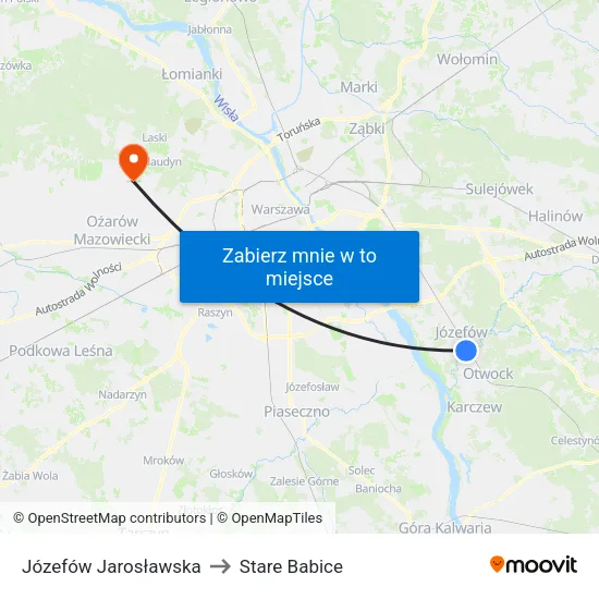 Józefów Jarosławska to Stare Babice map