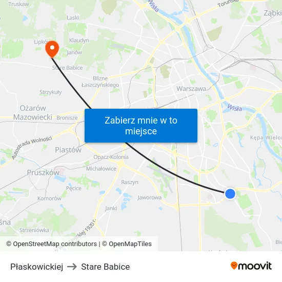 Płaskowickiej to Stare Babice map