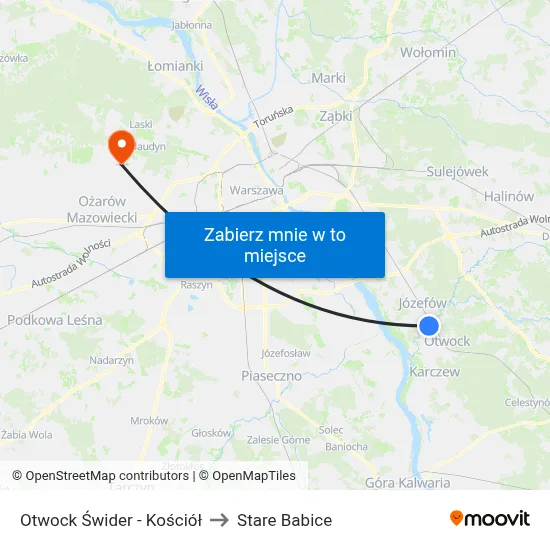 Otwock Świder - Kościół to Stare Babice map