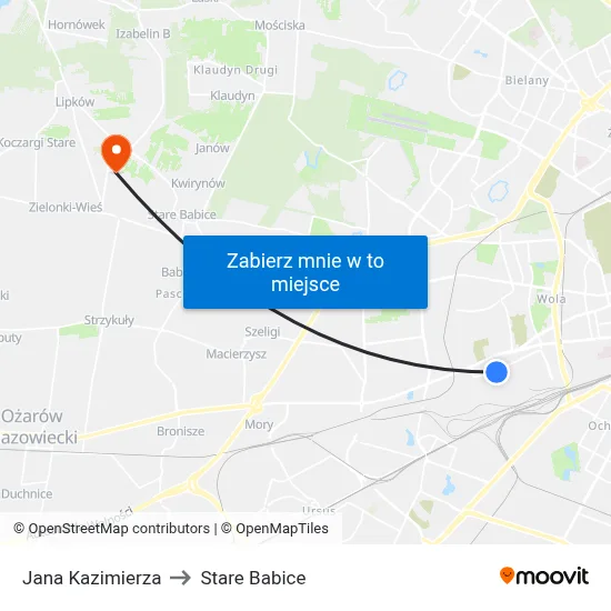 Jana Kazimierza to Stare Babice map