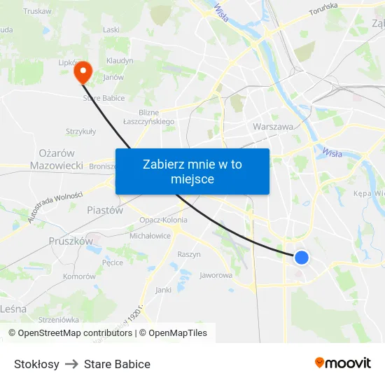 Stokłosy to Stare Babice map