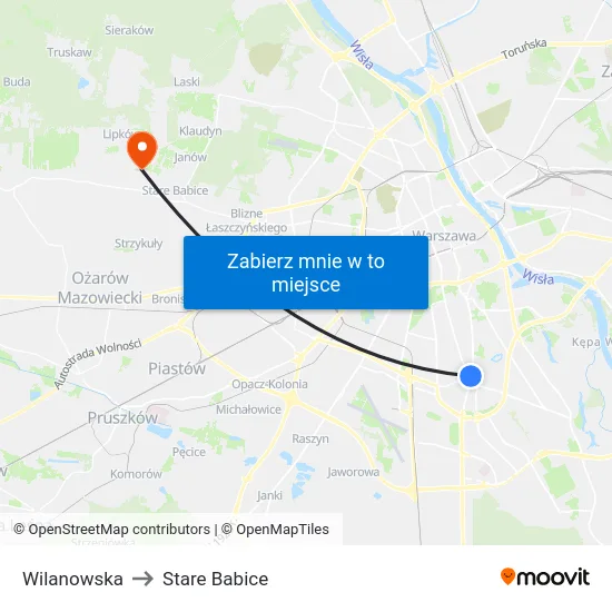 Wilanowska to Stare Babice map