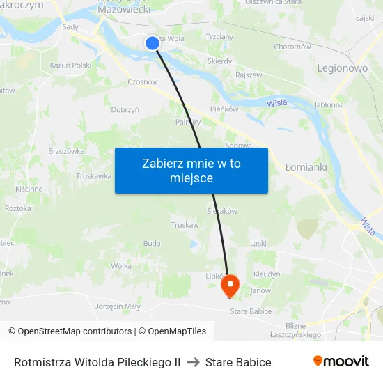 Rotmistrza Witolda Pileckiego II to Stare Babice map