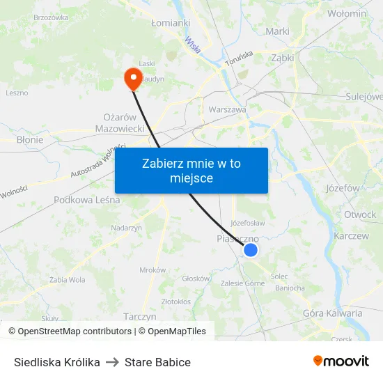 Siedliska Królika to Stare Babice map