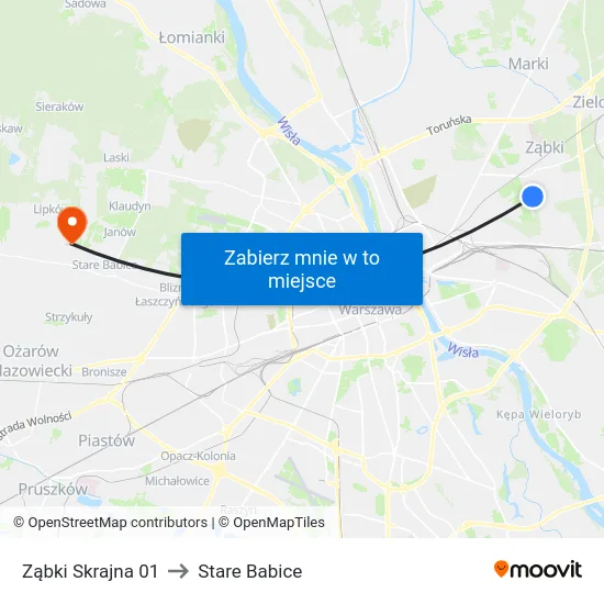 Ząbki Skrajna 01 to Stare Babice map