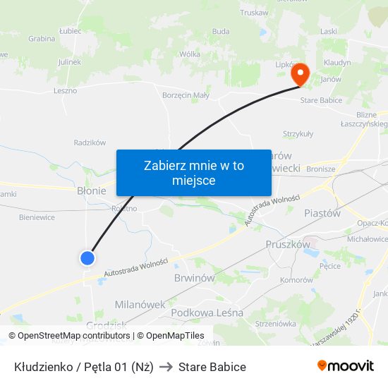 Kłudzienko / Pętla 01 (Nż) to Stare Babice map