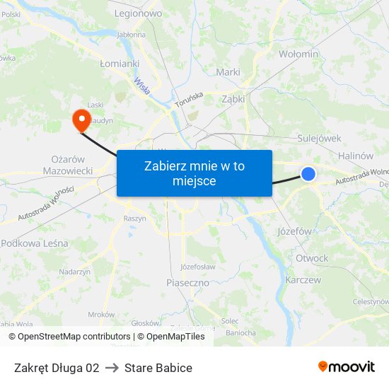 Zakręt Długa 02 to Stare Babice map