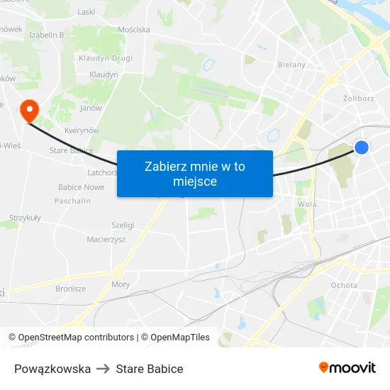 Powązkowska to Stare Babice map