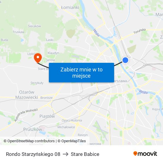 Rondo Starzyńskiego 08 to Stare Babice map