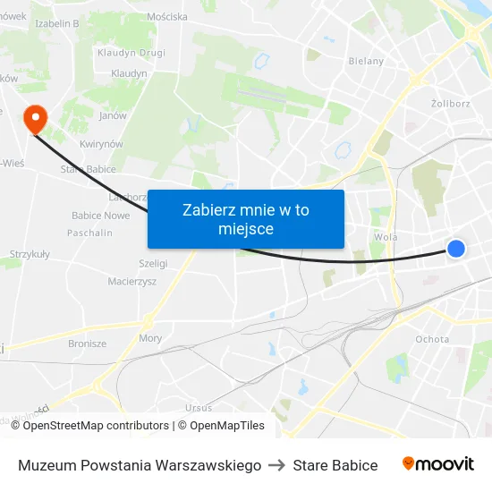 Muzeum Powstania Warszawskiego to Stare Babice map