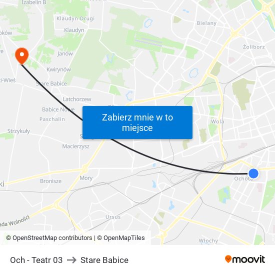 Och - Teatr 03 to Stare Babice map