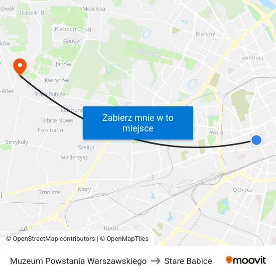 Muzeum Powstania Warszawskiego to Stare Babice map