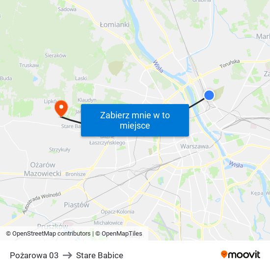 Pożarowa 03 to Stare Babice map