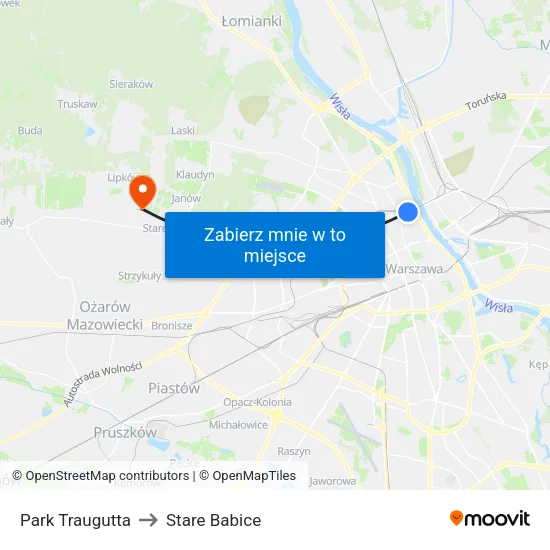 Park Traugutta to Stare Babice map