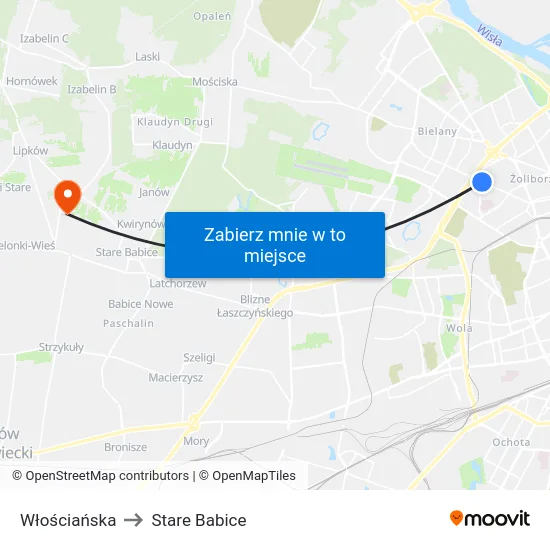 Włościańska to Stare Babice map