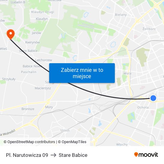 Pl. Narutowicza 09 to Stare Babice map