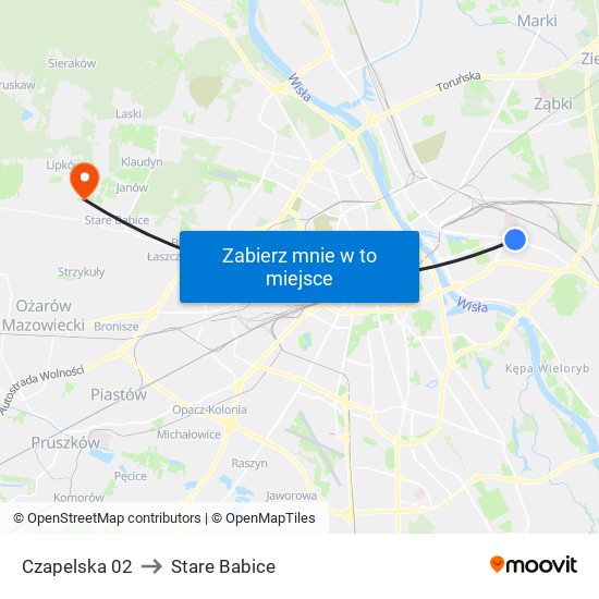 Czapelska 02 to Stare Babice map