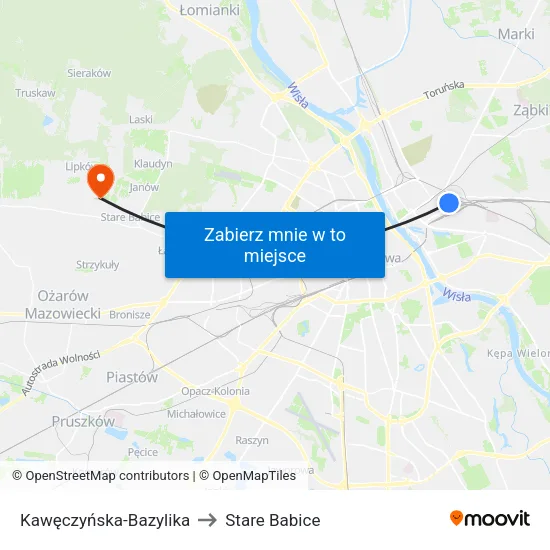 Kawęczyńska - Bazylika to Stare Babice map