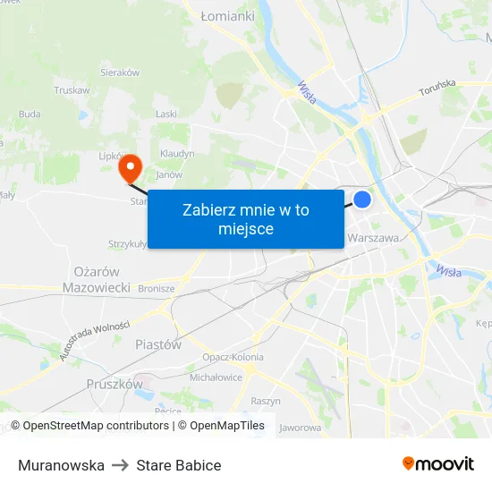 Muranowska to Stare Babice map
