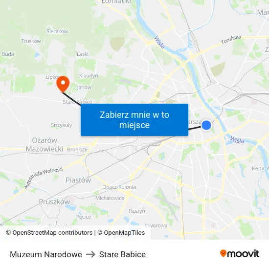 Muzeum Narodowe to Stare Babice map