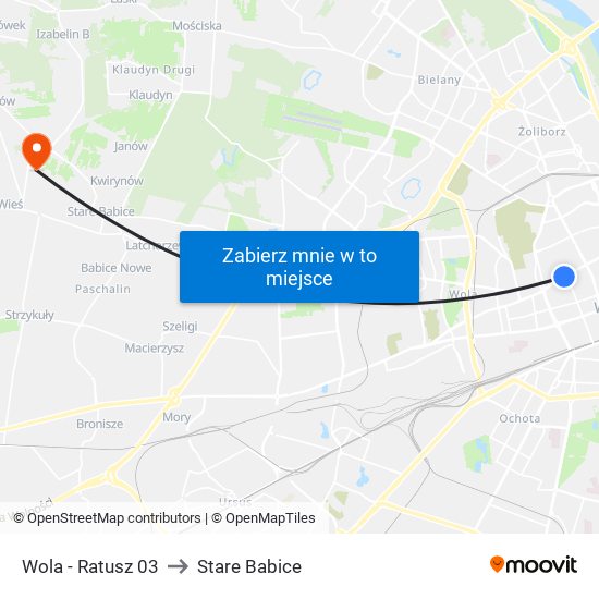 Wola - Ratusz 03 to Stare Babice map