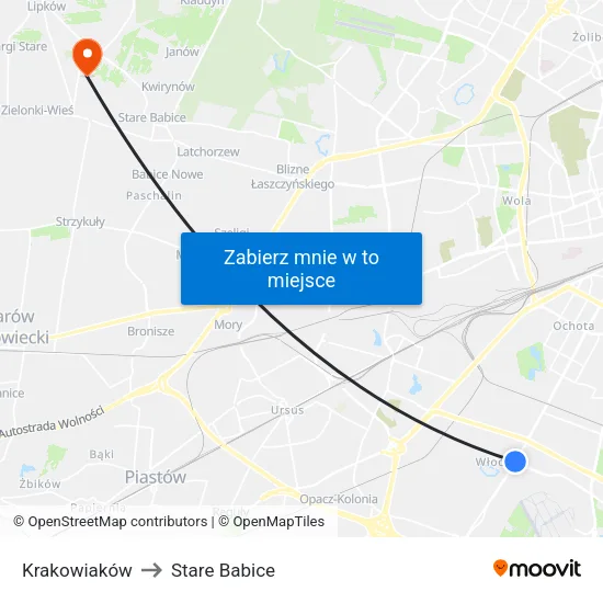 Krakowiaków to Stare Babice map