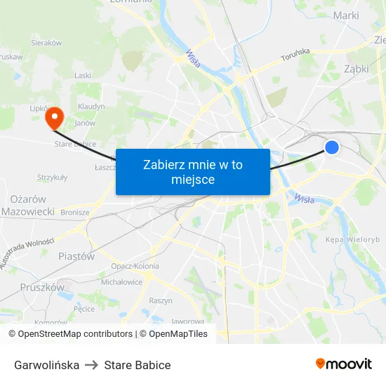 Garwolińska to Stare Babice map