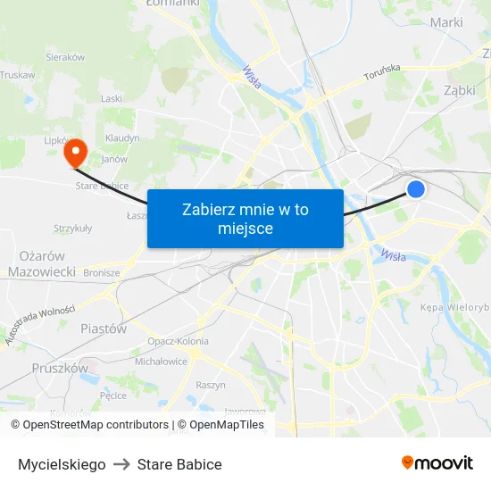 Mycielskiego to Stare Babice map