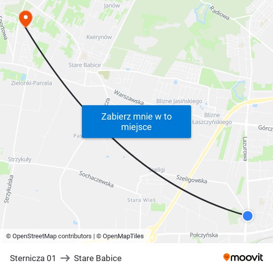 Sternicza 01 to Stare Babice map