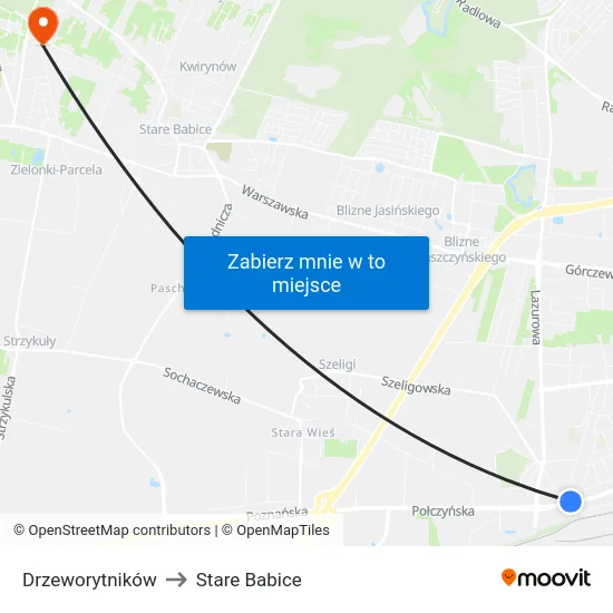 Drzeworytników to Stare Babice map