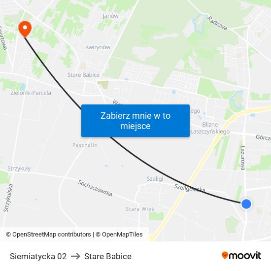 Siemiatycka 02 to Stare Babice map