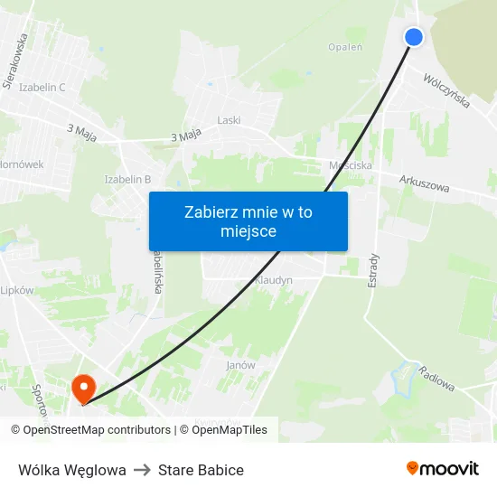 Wólka Węglowa to Stare Babice map