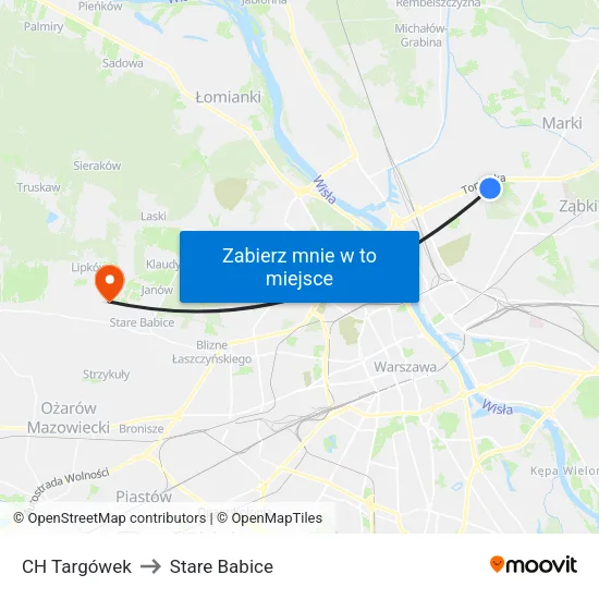 CH Targówek to Stare Babice map