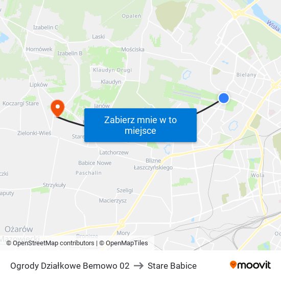 Ogrody Działkowe Bemowo 02 to Stare Babice map