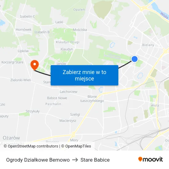 Ogrody Działkowe Bemowo to Stare Babice map